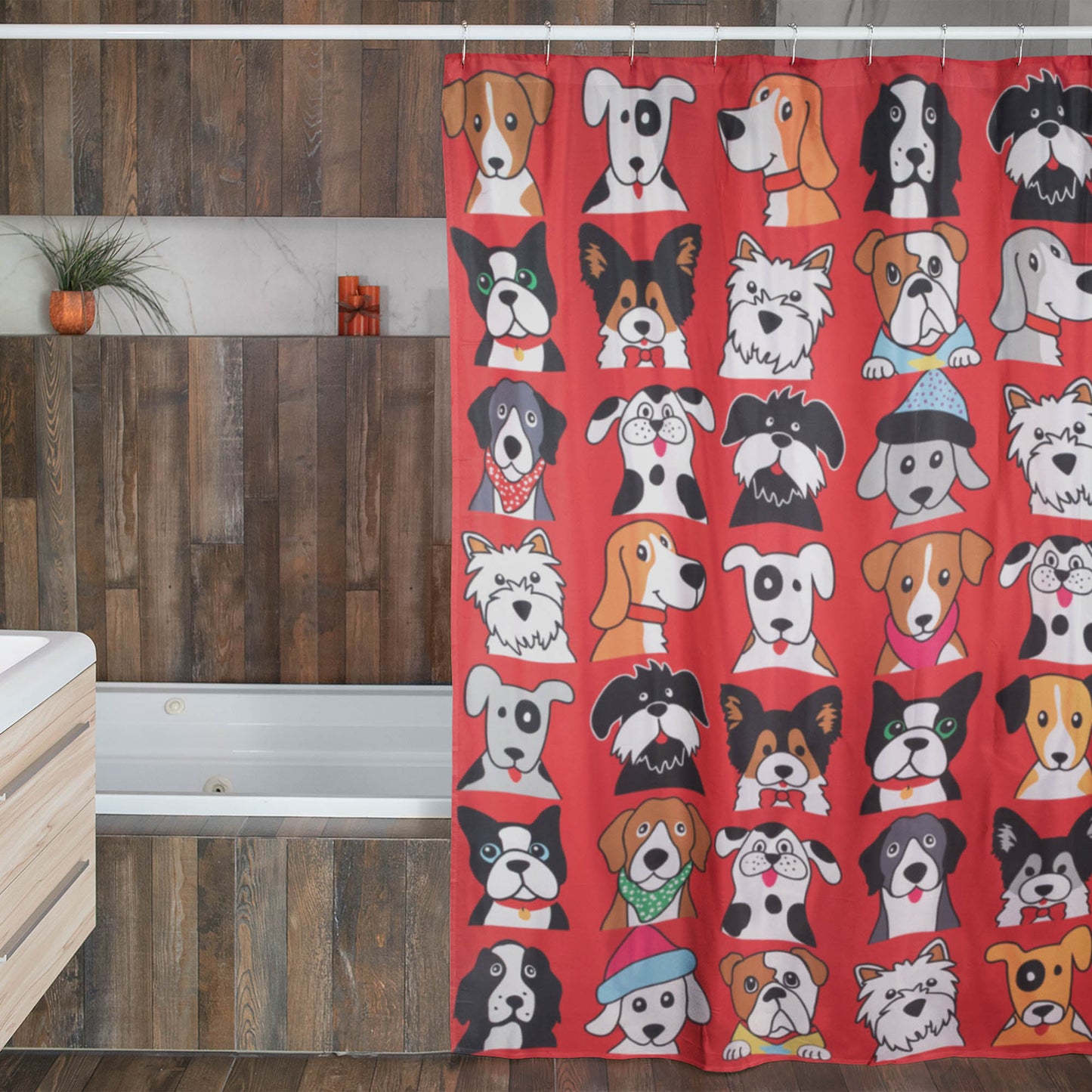 Pawsitively Pretty Shower Curtain with 12 Hooks