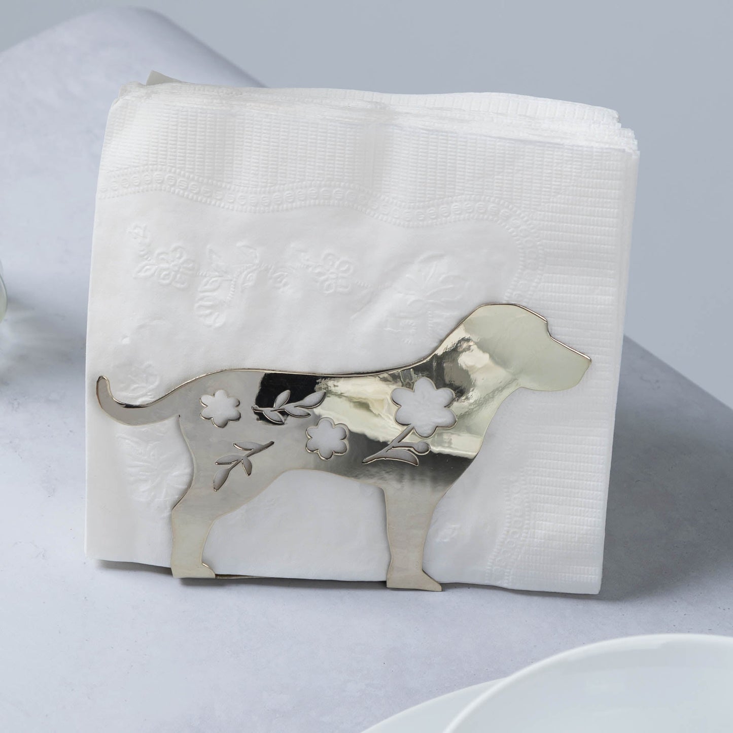 Fancy Dog Mixed Metal Napkin Holder
