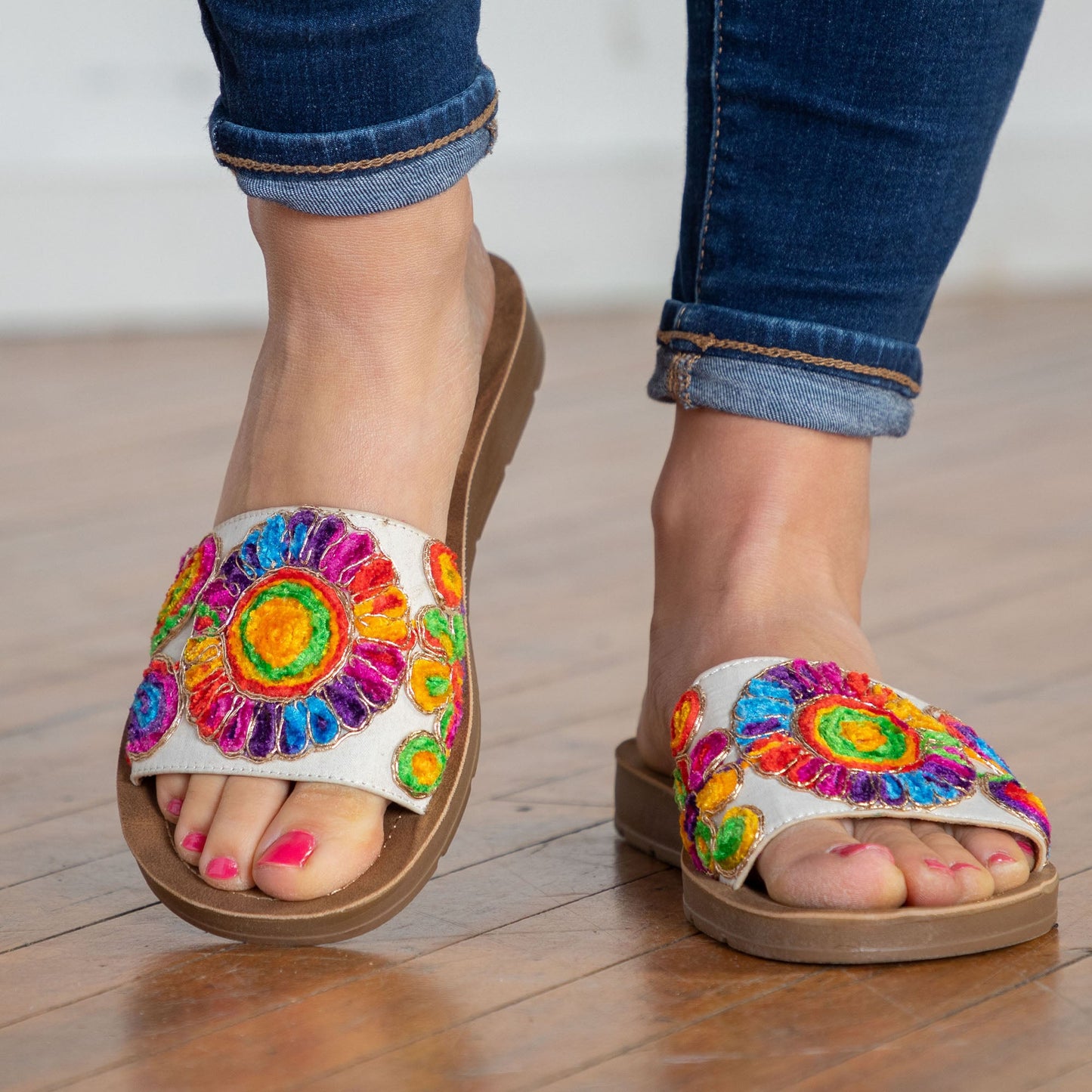 Corkys Pinwheel Slide Sandals