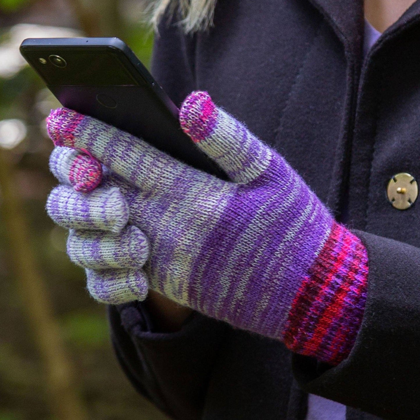 Rainbow Delight Touch Screen Gloves