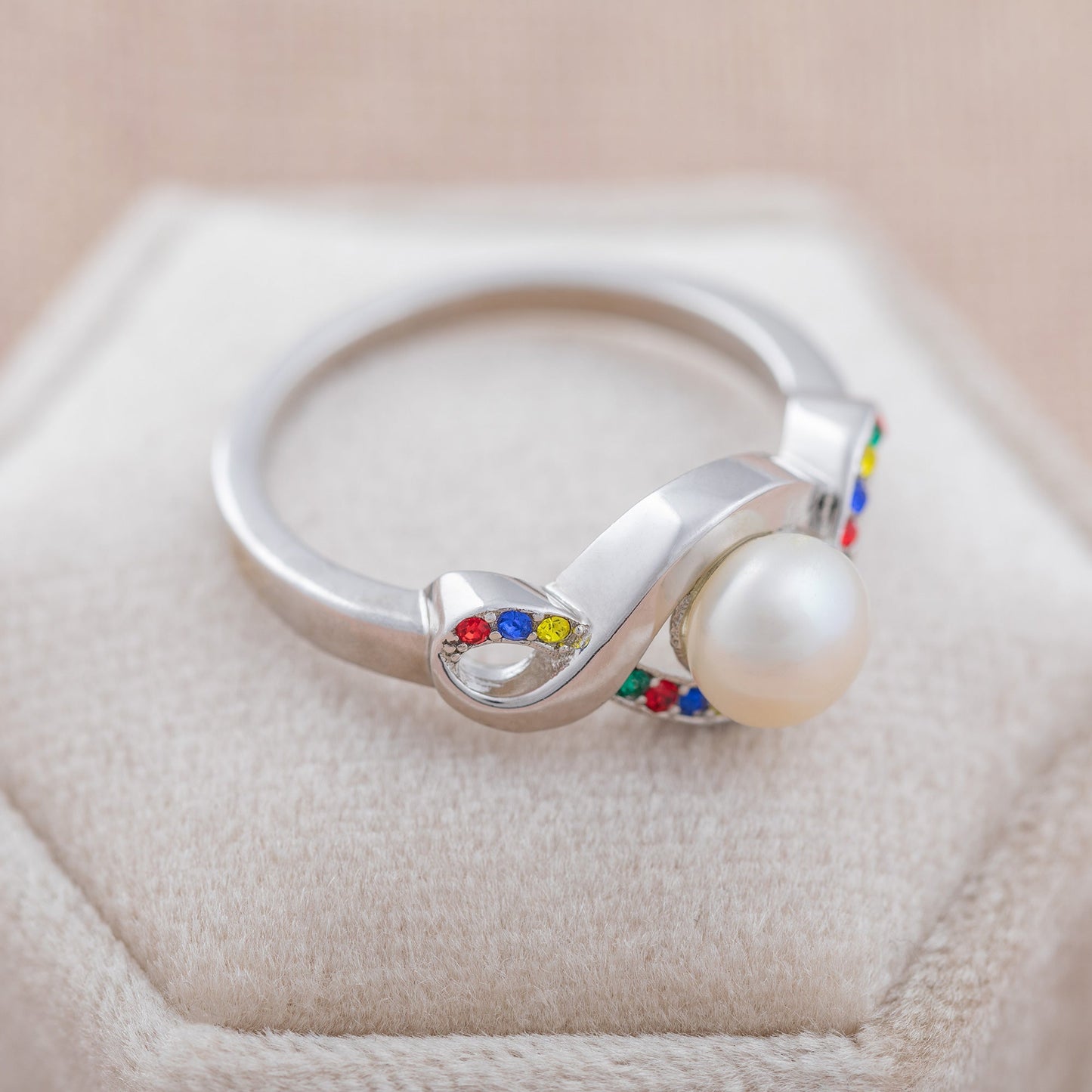 Infinite Hope™ Sterling & Pearl Autism Awareness Ring
