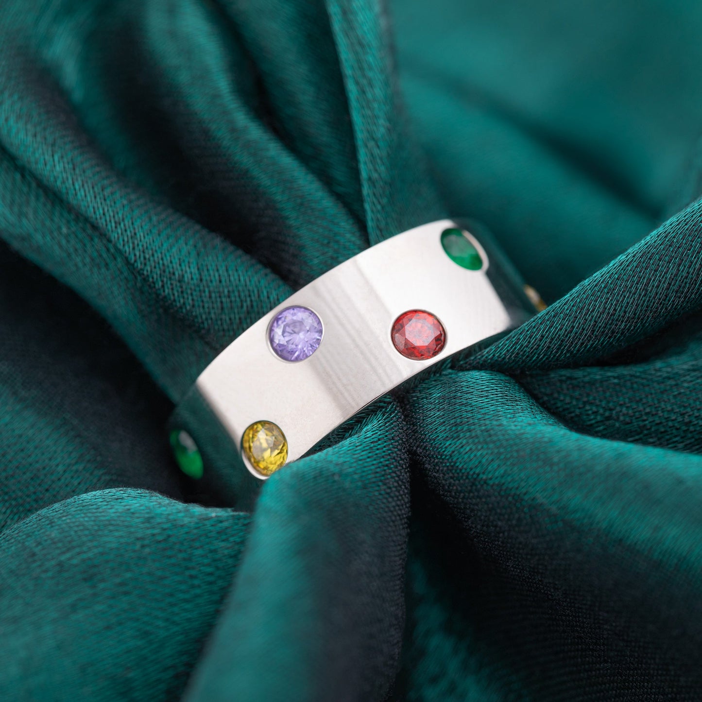 Until All the Pieces Fit™ Crystal & Titanium Ring