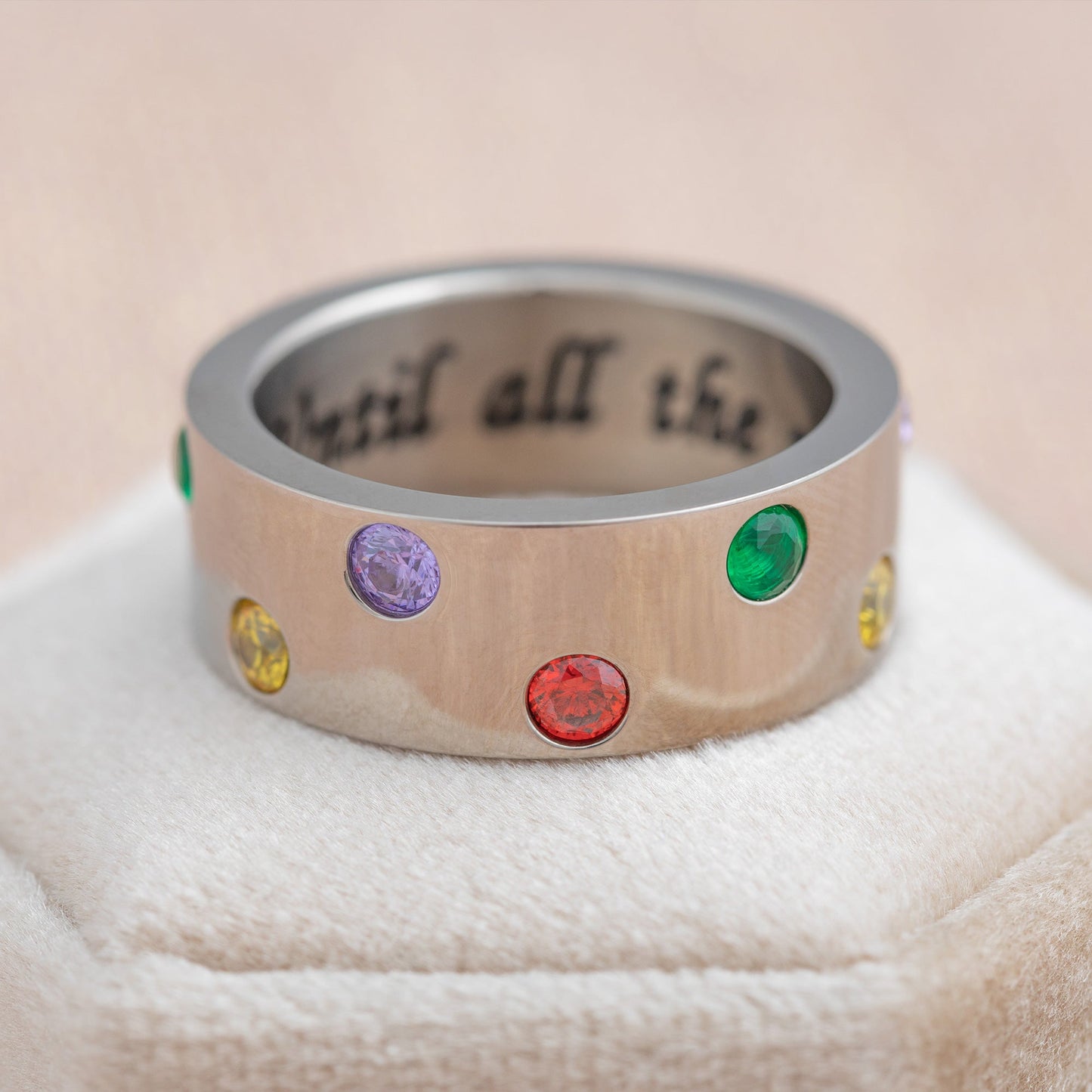 Until All the Pieces Fit™ Crystal & Titanium Ring