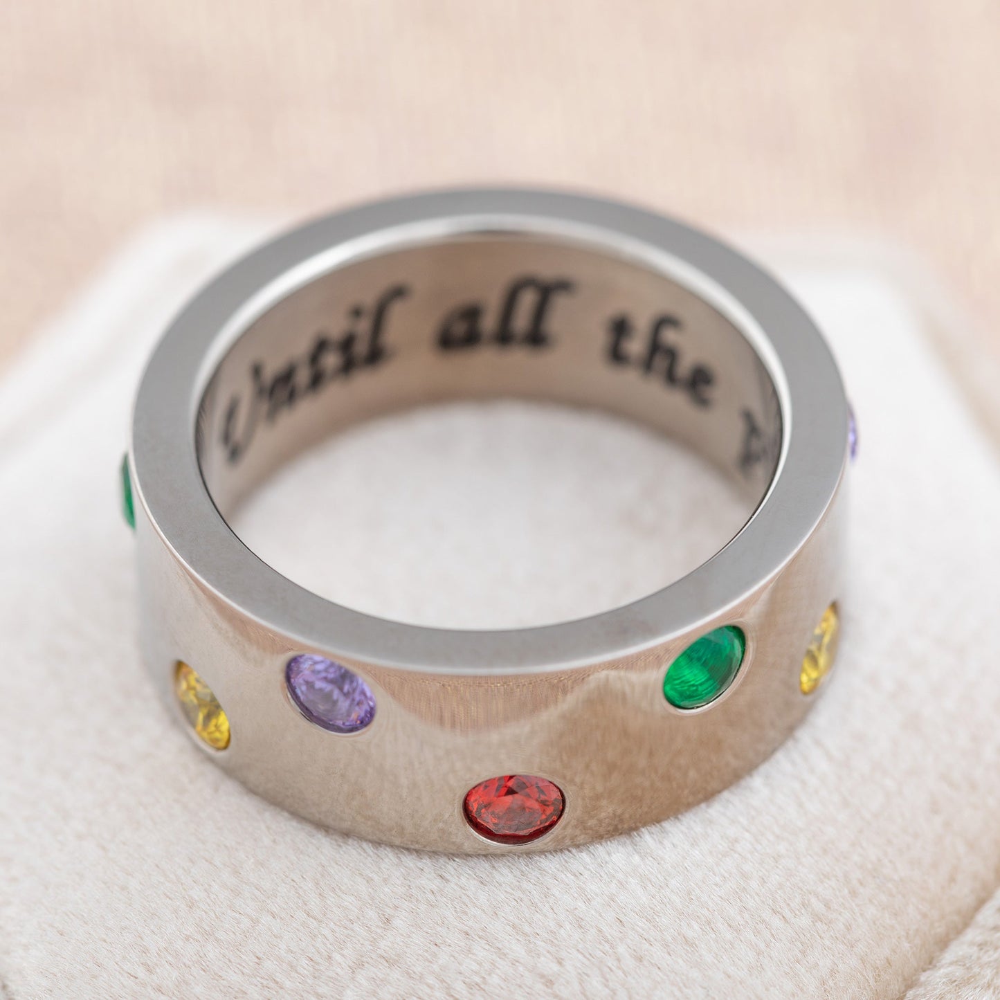 Until All the Pieces Fit™ Crystal & Titanium Ring