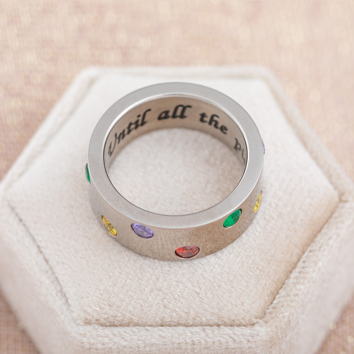 Until All the Pieces Fit™ Crystal & Titanium Ring
