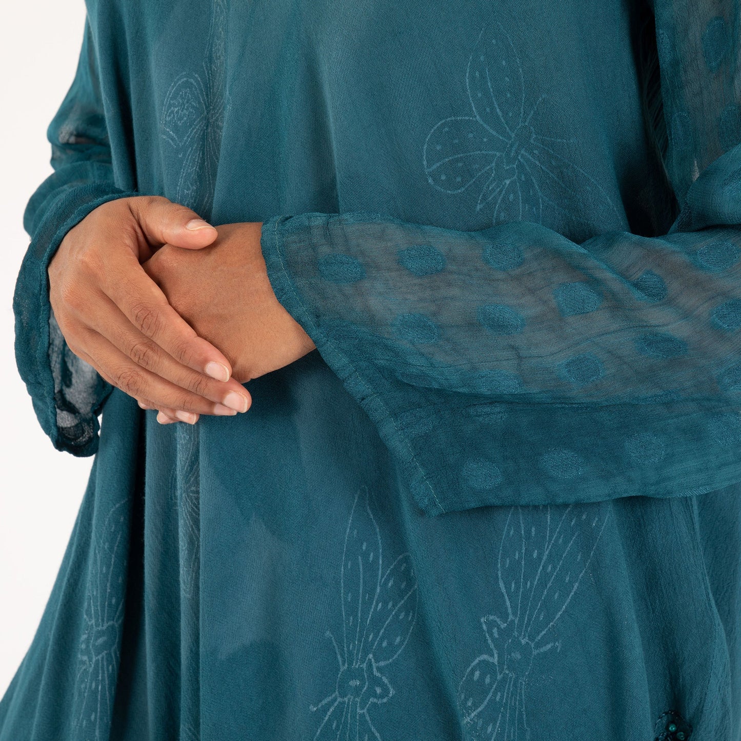 Midnight Butterfly Long Sleeve Tunic | Fair Trade