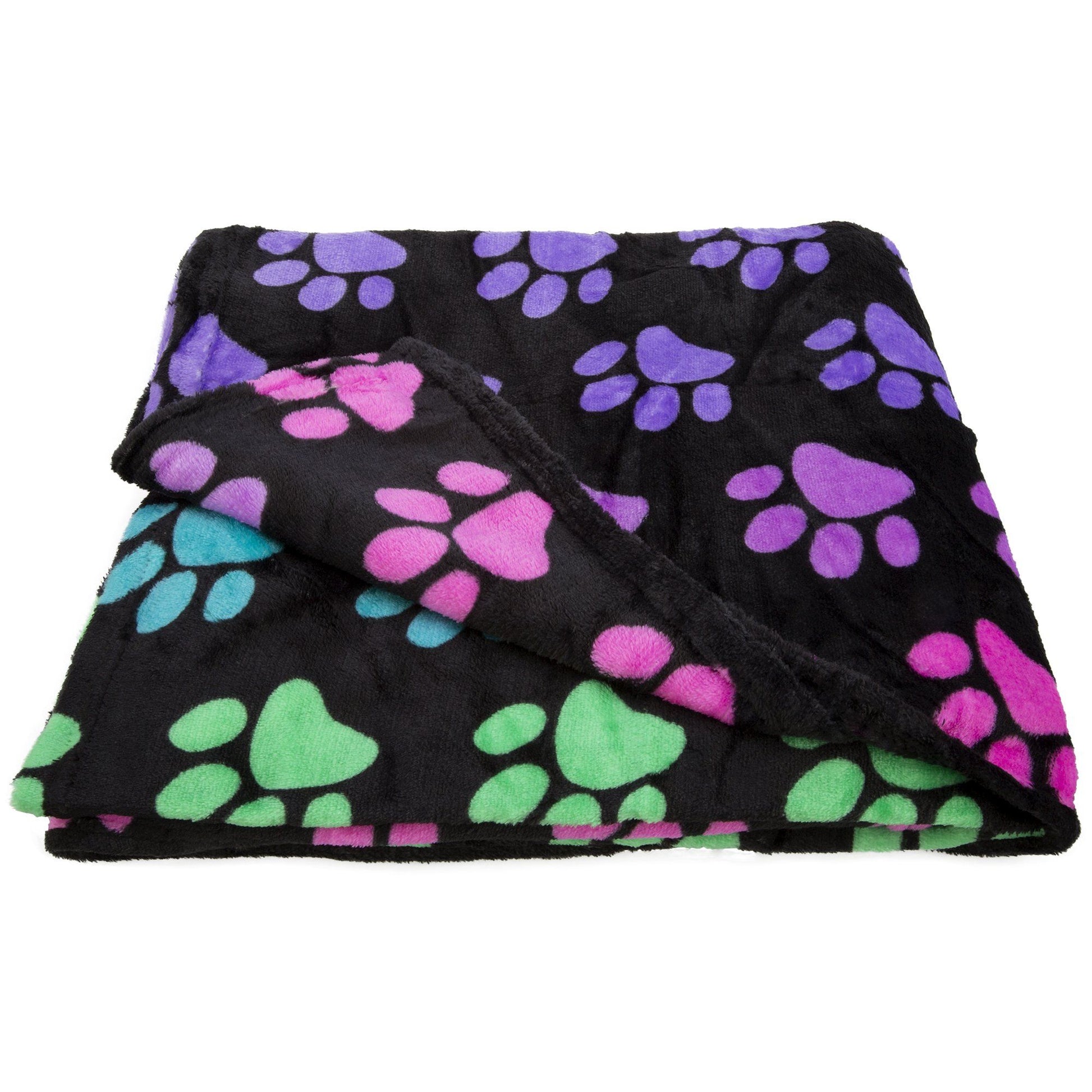 Super Cozy™ Fleece Paw Print Throw Blanket