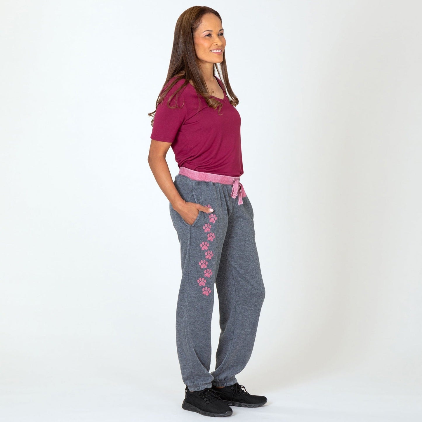 Walking Paws Burnout Sweatpants with Pockets