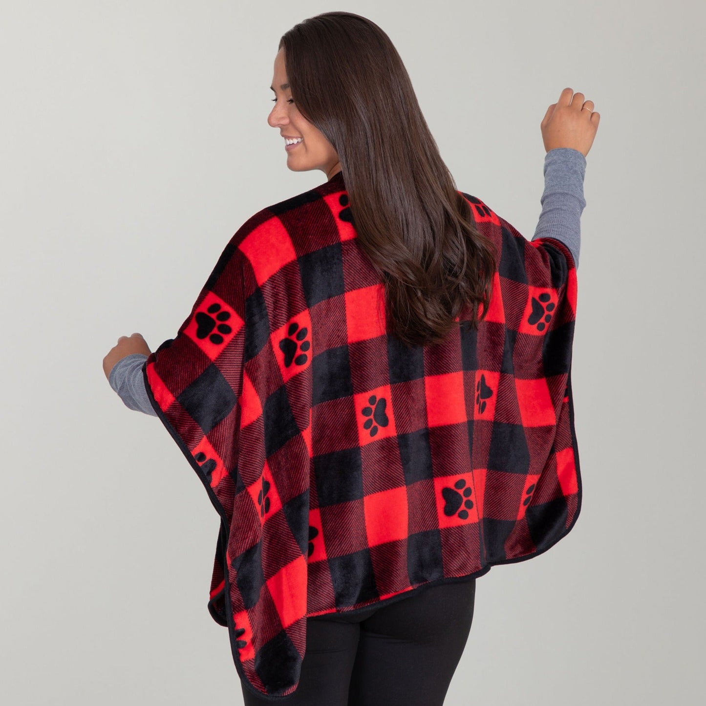 Super Cozy™ Paw Print Pocket Shawl