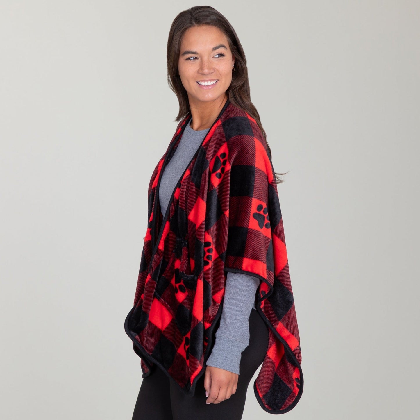Super Cozy™ Paw Print Pocket Shawl