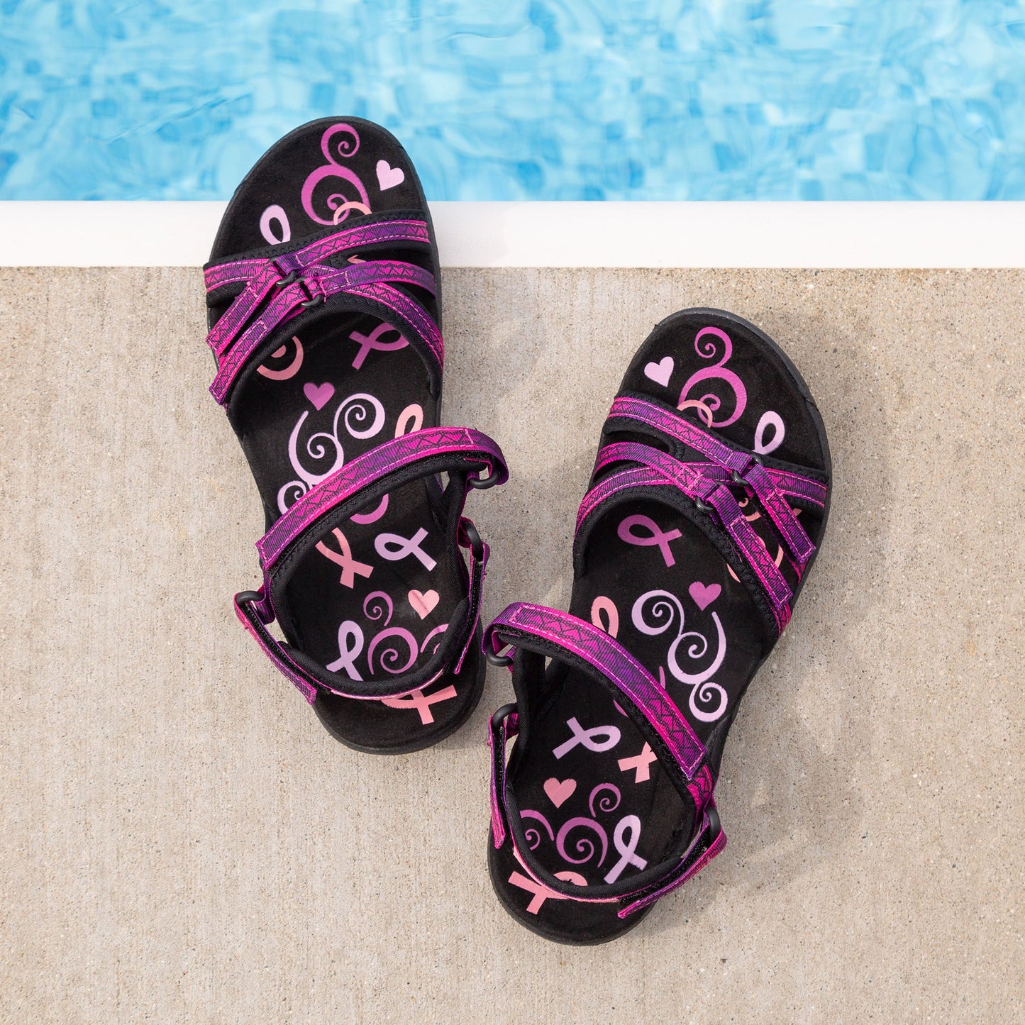 Ultralite™ Pink Ribbon Strappy Sport Sandals