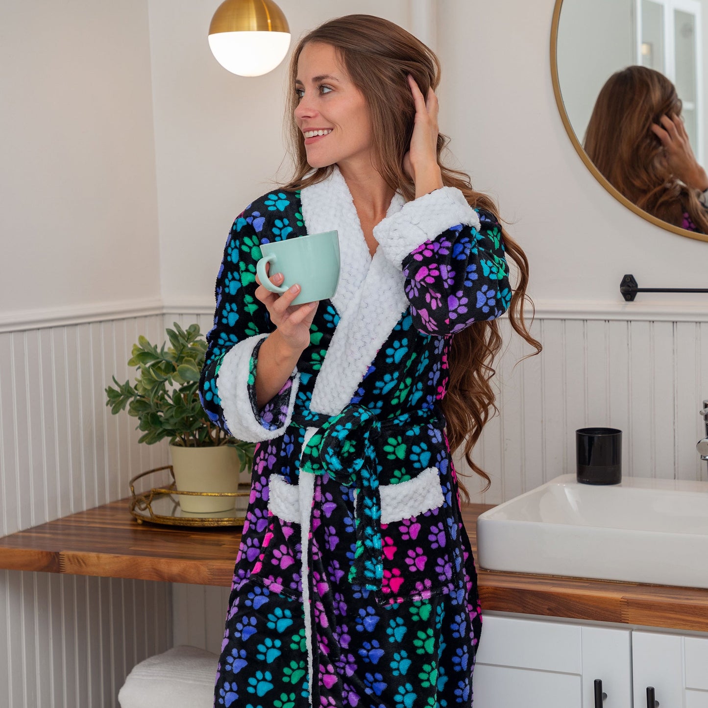Super Cozy™ Rainbow Paws Bathrobe
