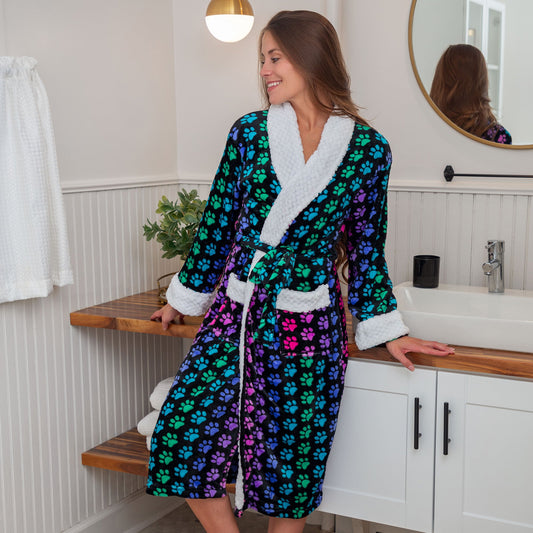 Super Cozy™ Rainbow Paws Bathrobe
