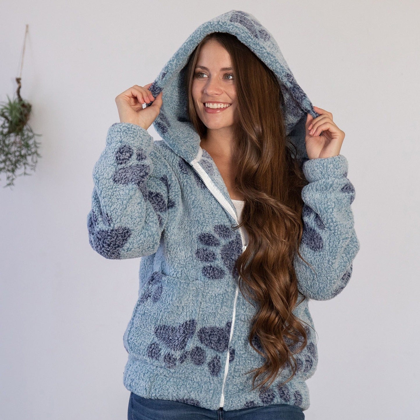 Cozy in Paws Plush Sherpa Fleece Hooded Jacket