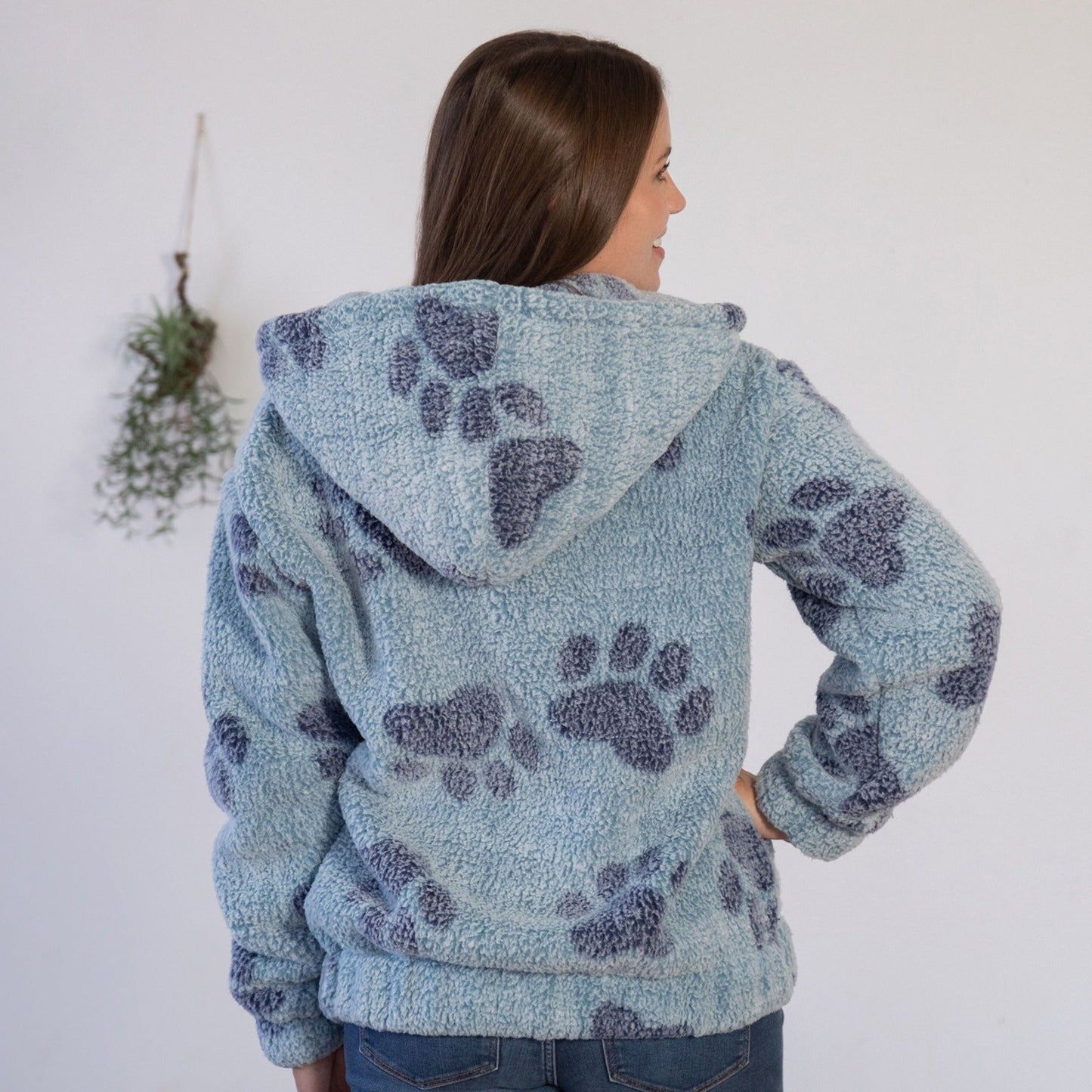 Cozy in Paws Plush Sherpa Fleece Hooded Jacket