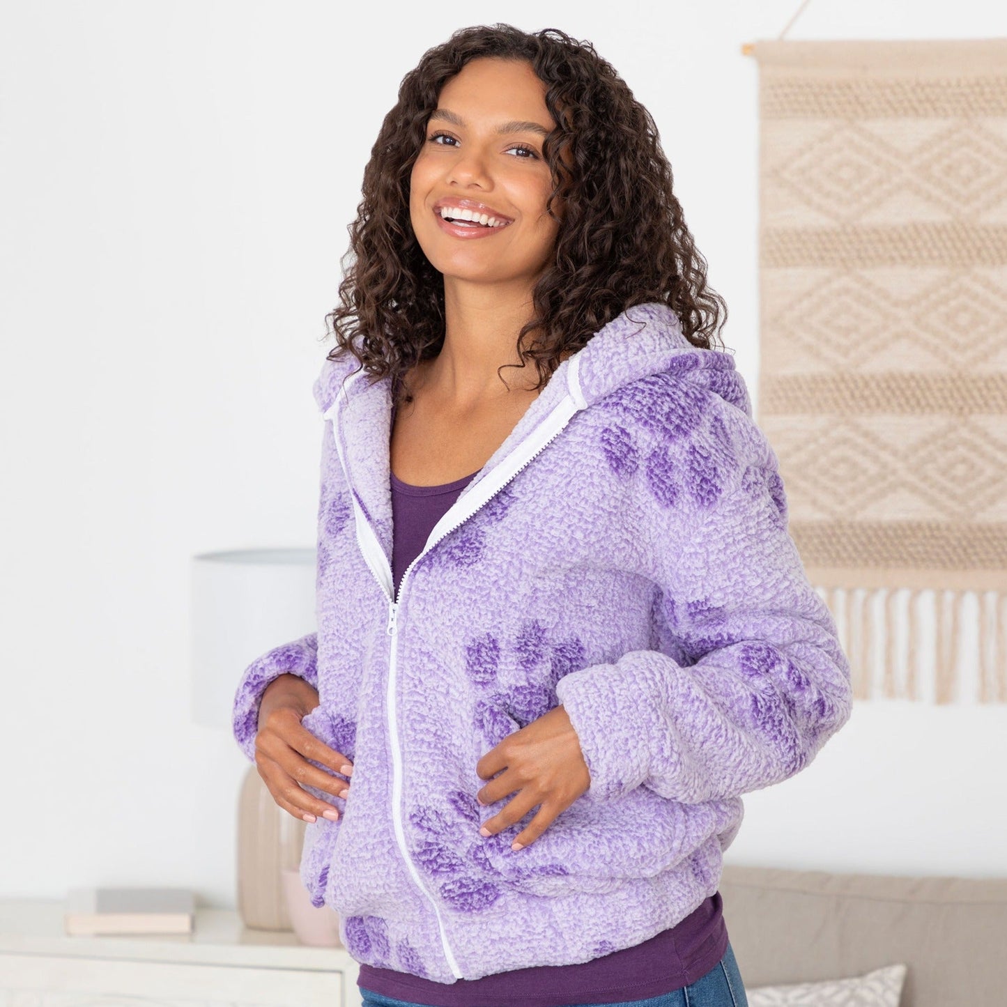 Cozy in Paws Plush Sherpa Fleece Hooded Jacket