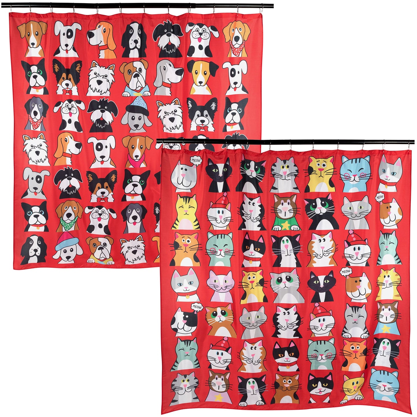 Pawsitively Pretty Shower Curtain with 12 Hooks