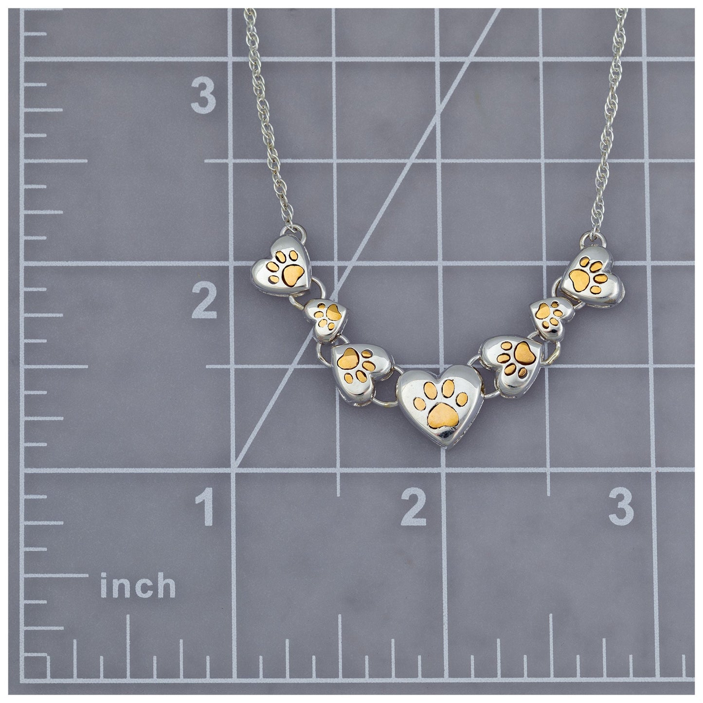Paws In My Heart Sterling & Brass Necklace
