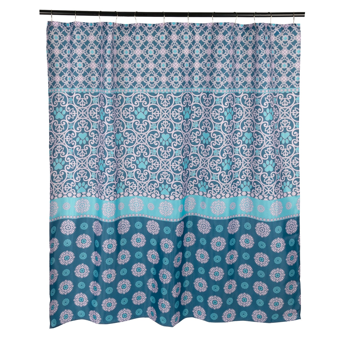 Pawsitively Pretty Shower Curtain with 12 Hooks