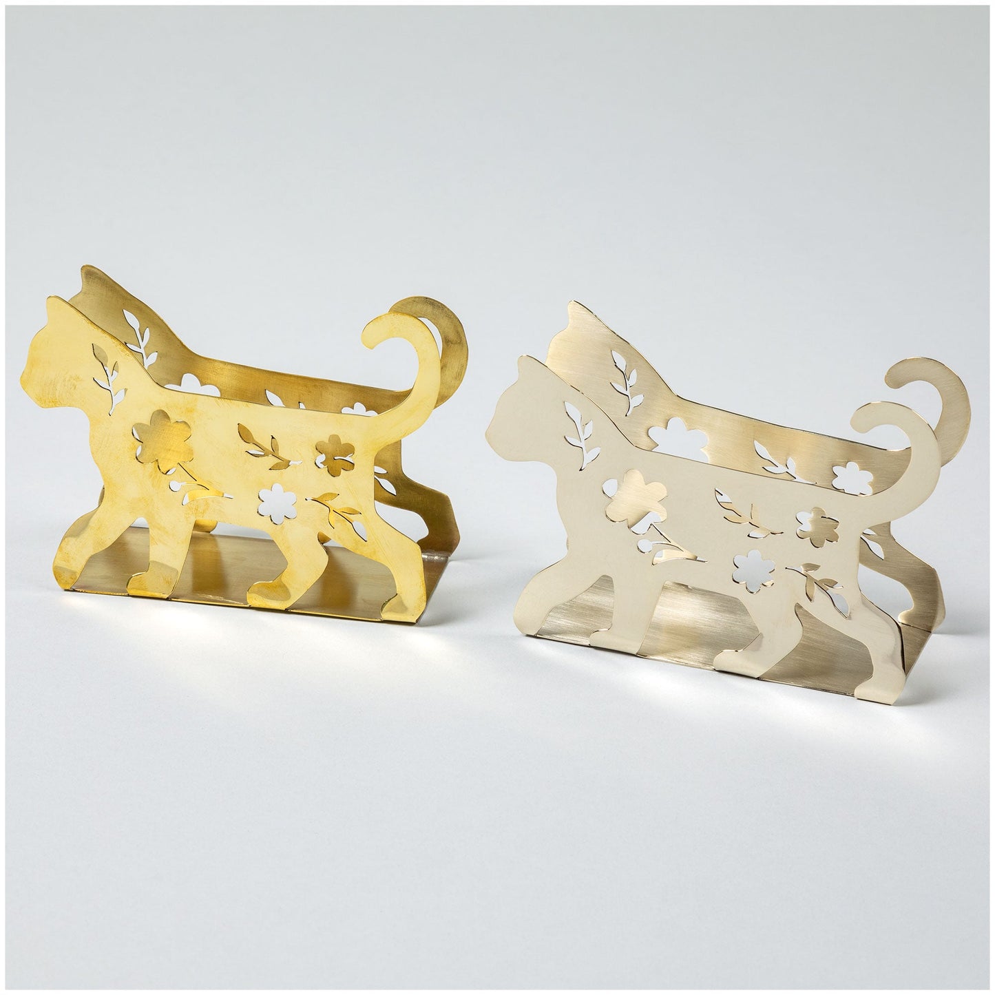 Fancy Cat Mixed Metal Napkin Holder