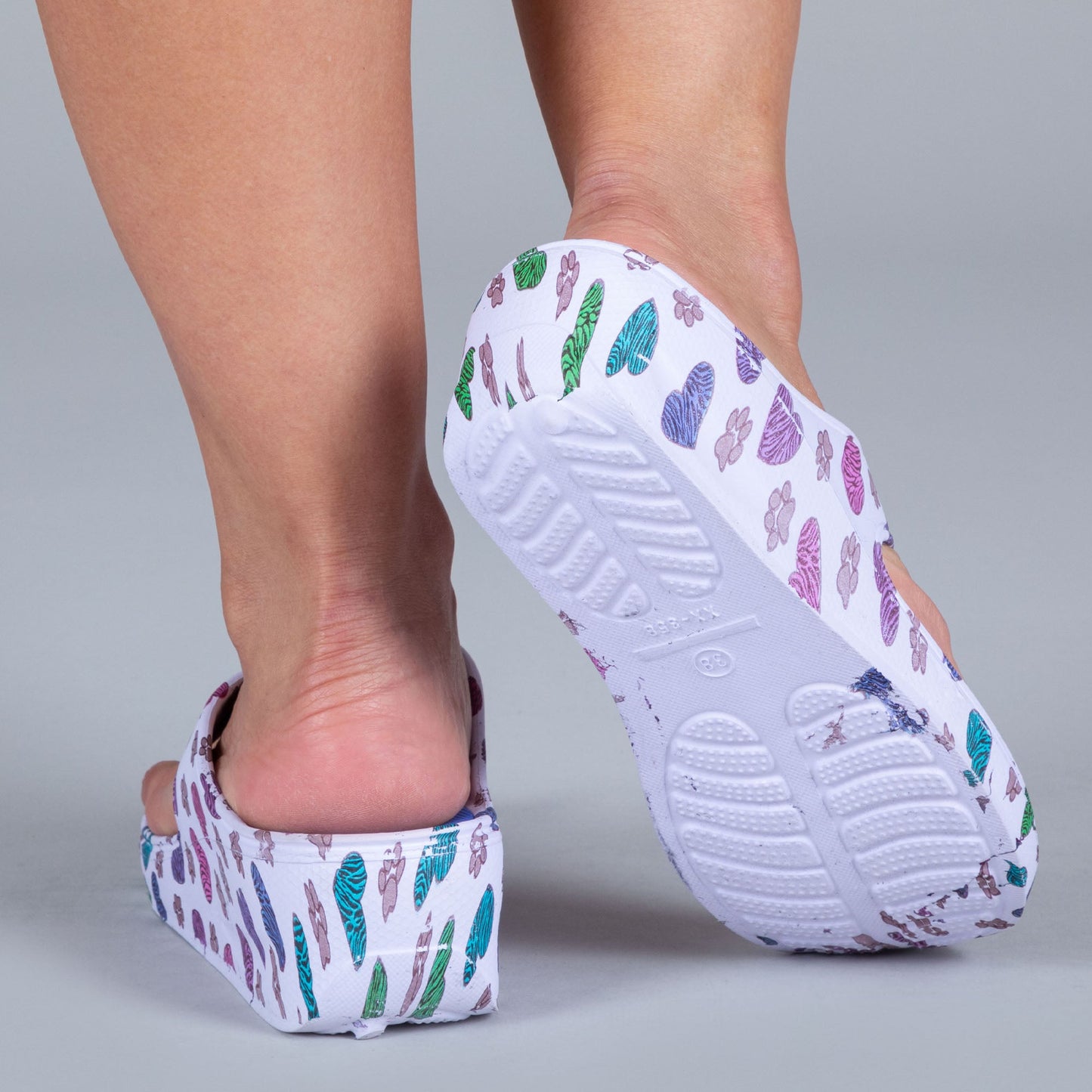 Paw Print Wedge Flip Flops