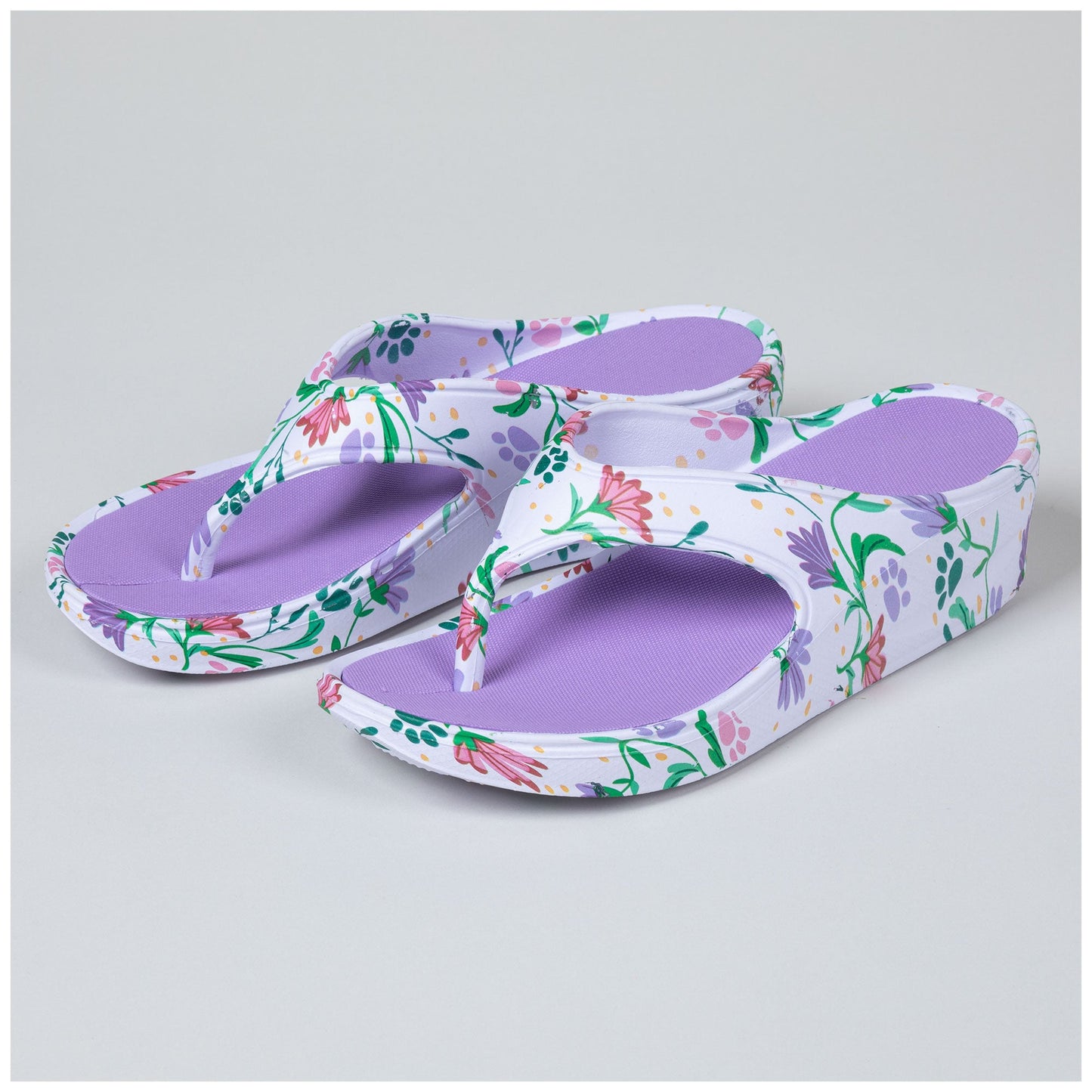 Paw Print Wedge Flip Flops