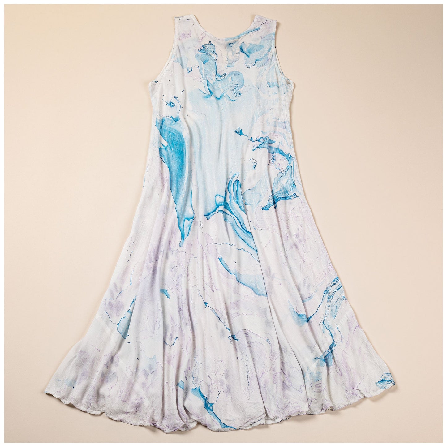 Marbleous Paw Print Hand Crafted Long Dress