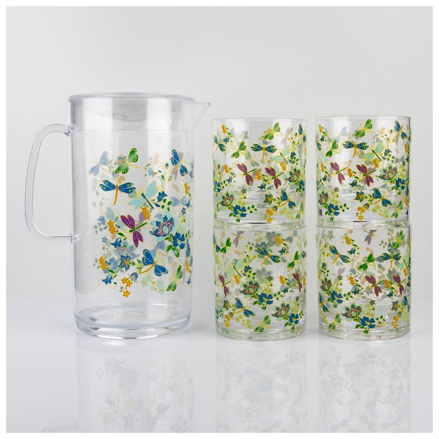 Dragonfly Meadow 64 oz Pitcher & Drinkware Set