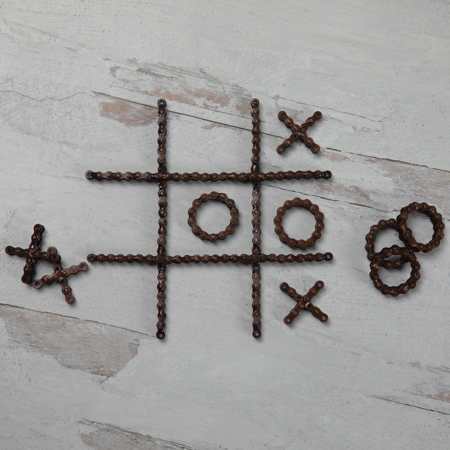 Recycled Bike Gear Tic-Tac-Toe Set