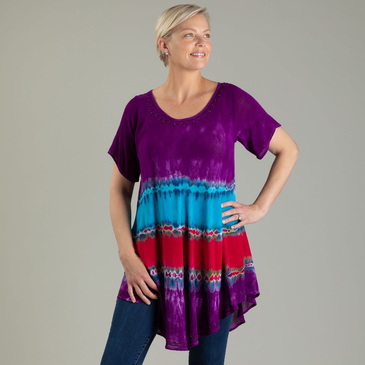 Layers of a Gem Hand Crafted Short Sleeve Tunic