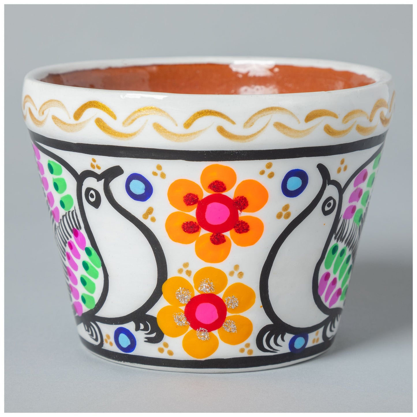 Fiesta Hand Painted Small Ceramic Planter