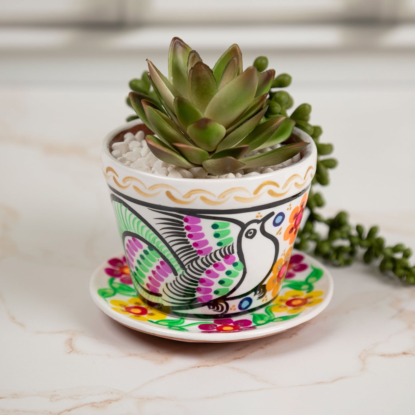 Fiesta Hand Painted Small Ceramic Planter