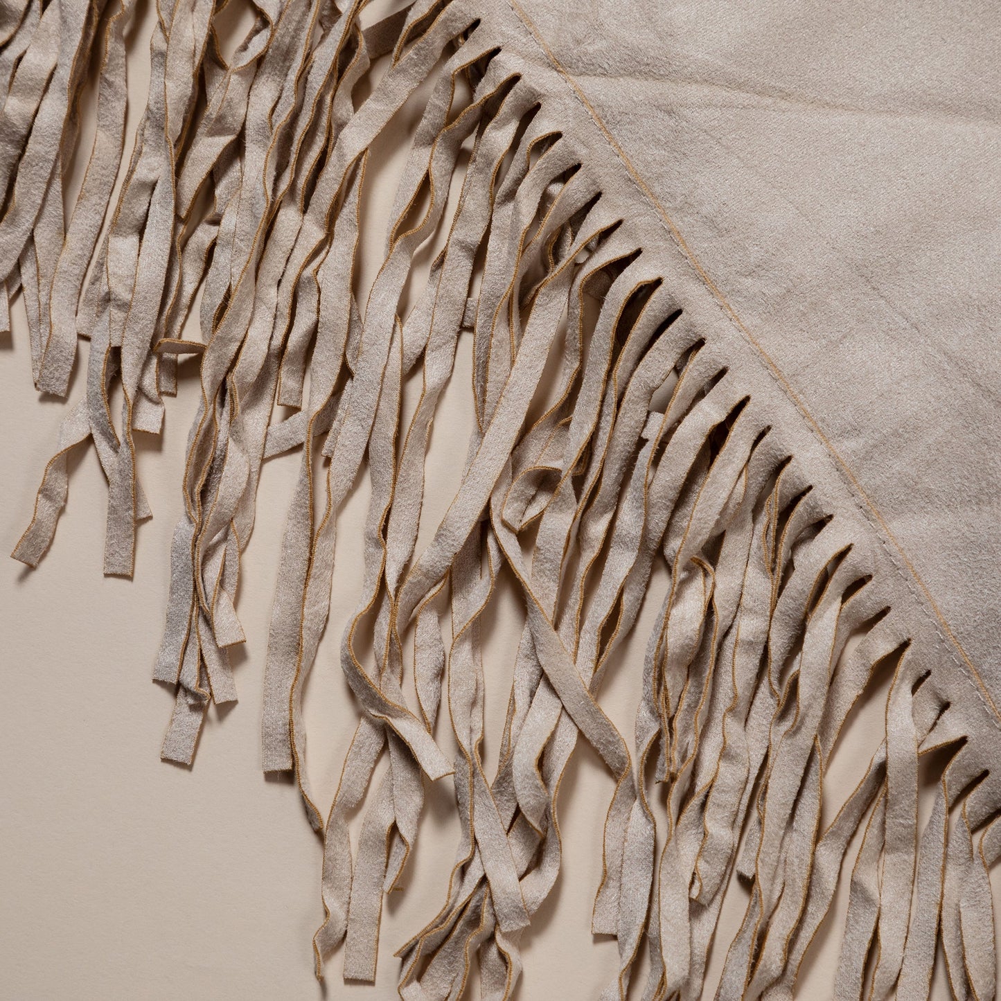 Oversized Vegan Leather Wrap with Fringe