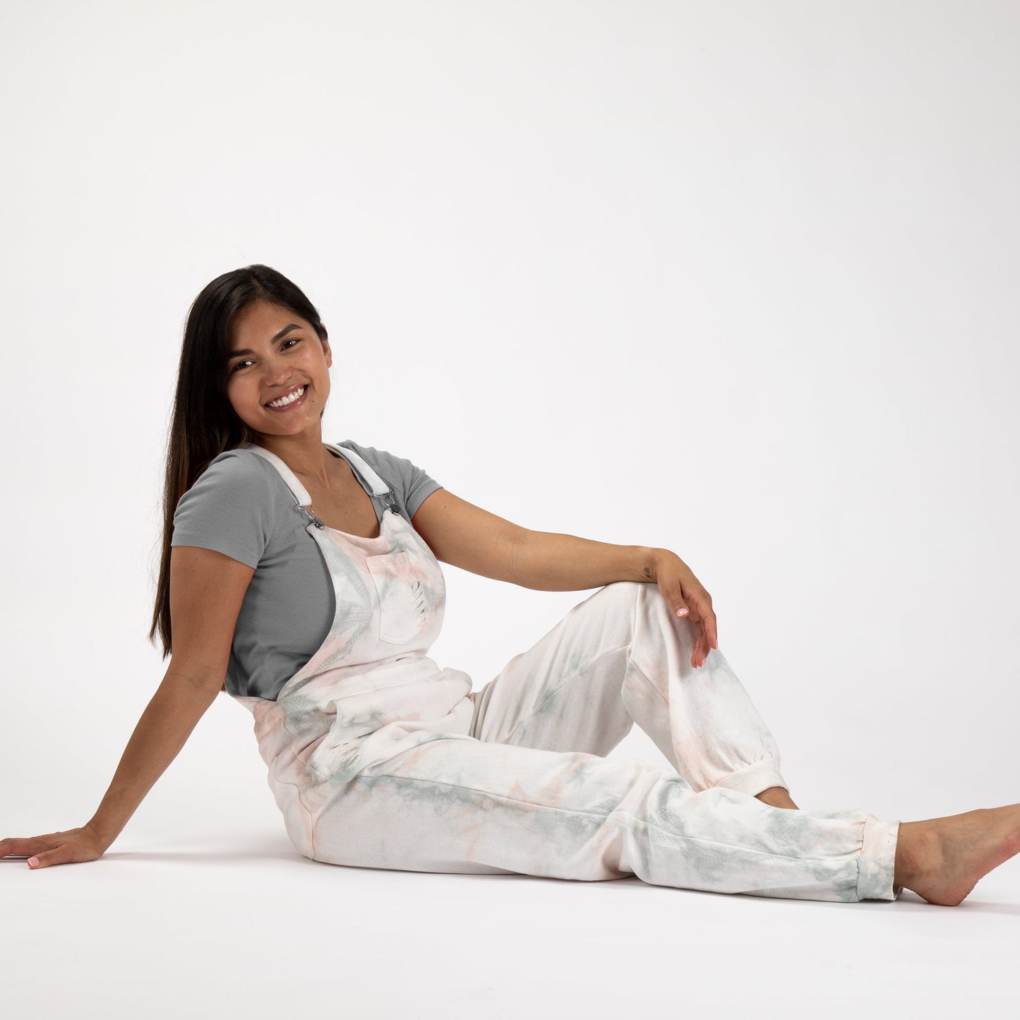 Pink Cloud Tie-Dye Overalls