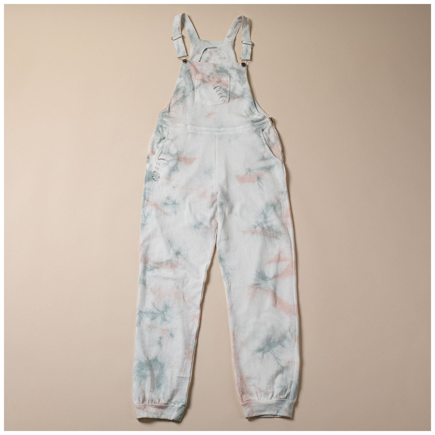 Pink Cloud Tie-Dye Overalls