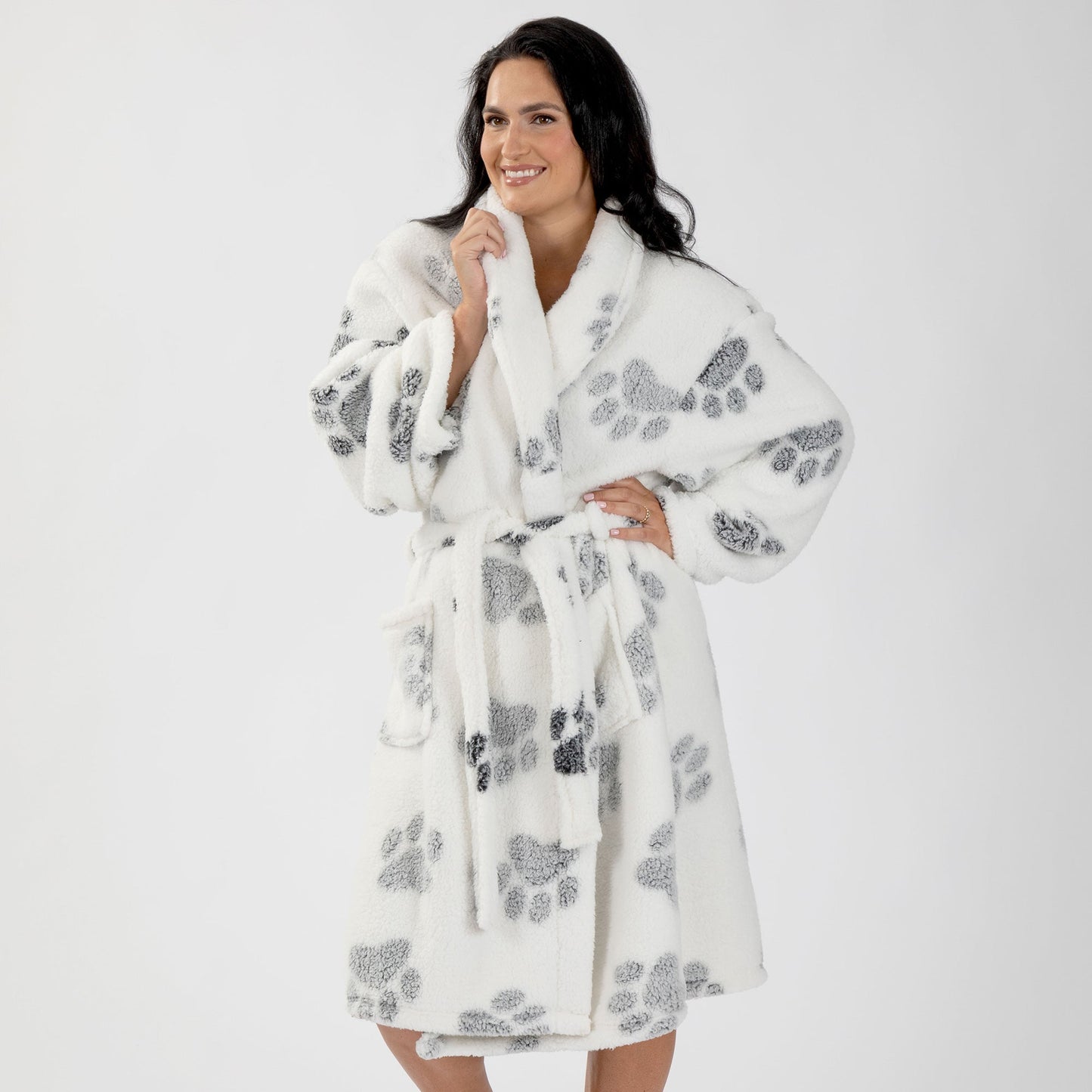 Prints of Paws Plush Sherpa Fleece Robe