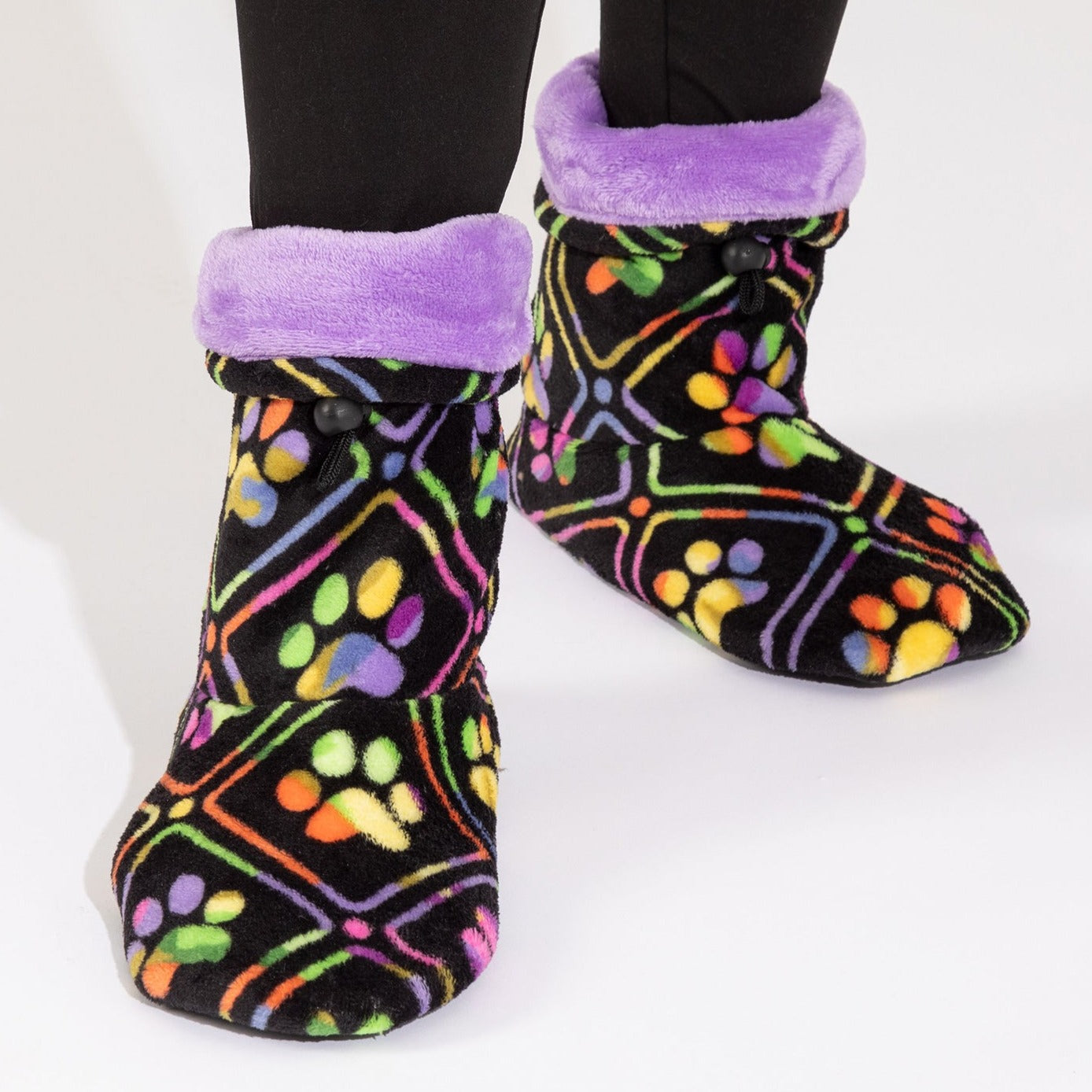 Super Cozy™ Deluxe Paw Non-Slip Toggle Slipper Booties