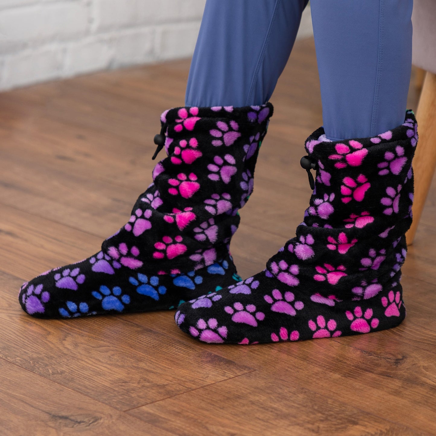 Super Cozy™ Deluxe Paw Non-Slip Toggle Slipper Booties