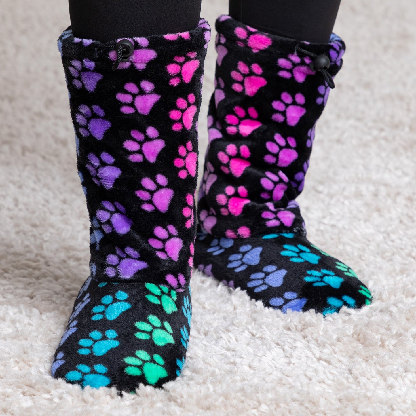 Super Cozy™ Deluxe Paw Non-Slip Toggle Slipper Booties