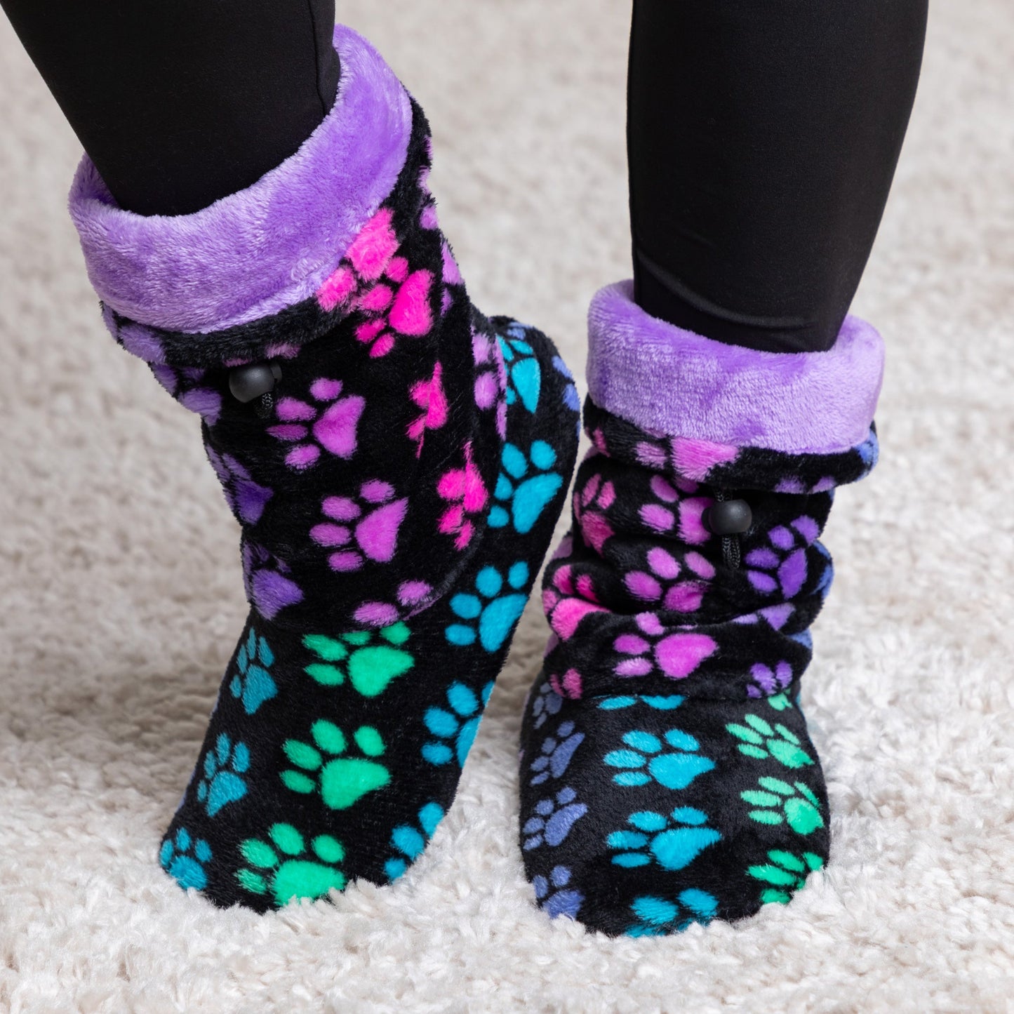 Super Cozy™ Deluxe Paw Non-Slip Toggle Slipper Booties