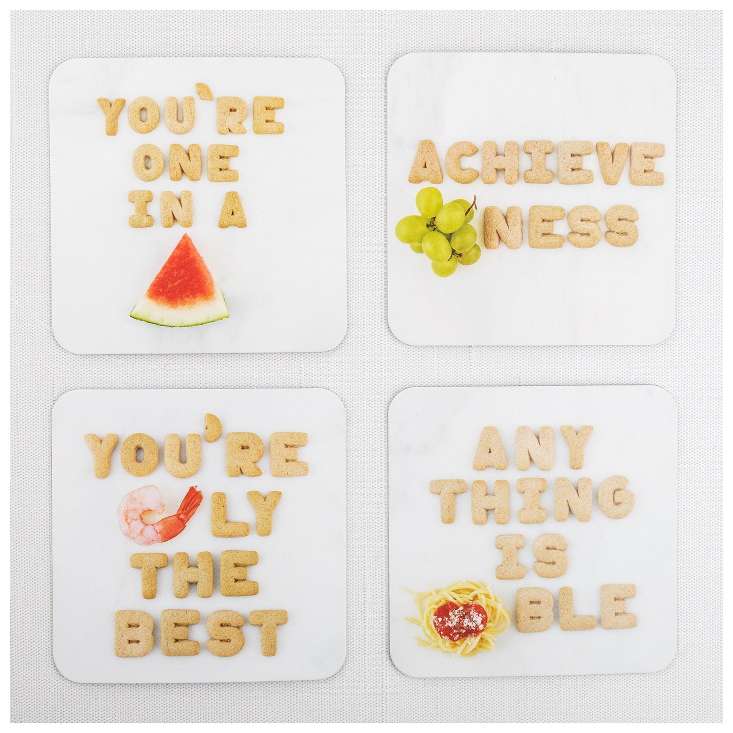 Food Pun Cardboard Coasters - Set of 20