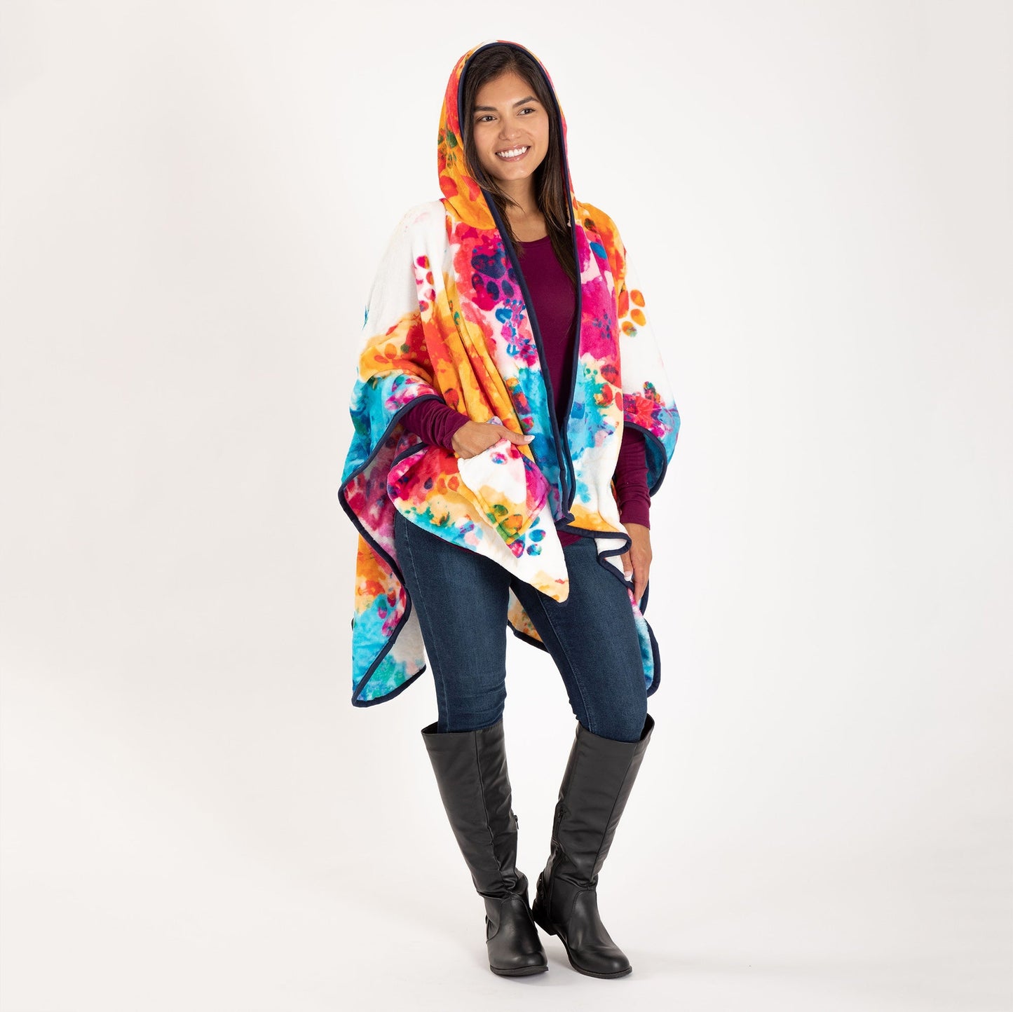 Super Cozy™ Paws Fleece Hoodie Cape