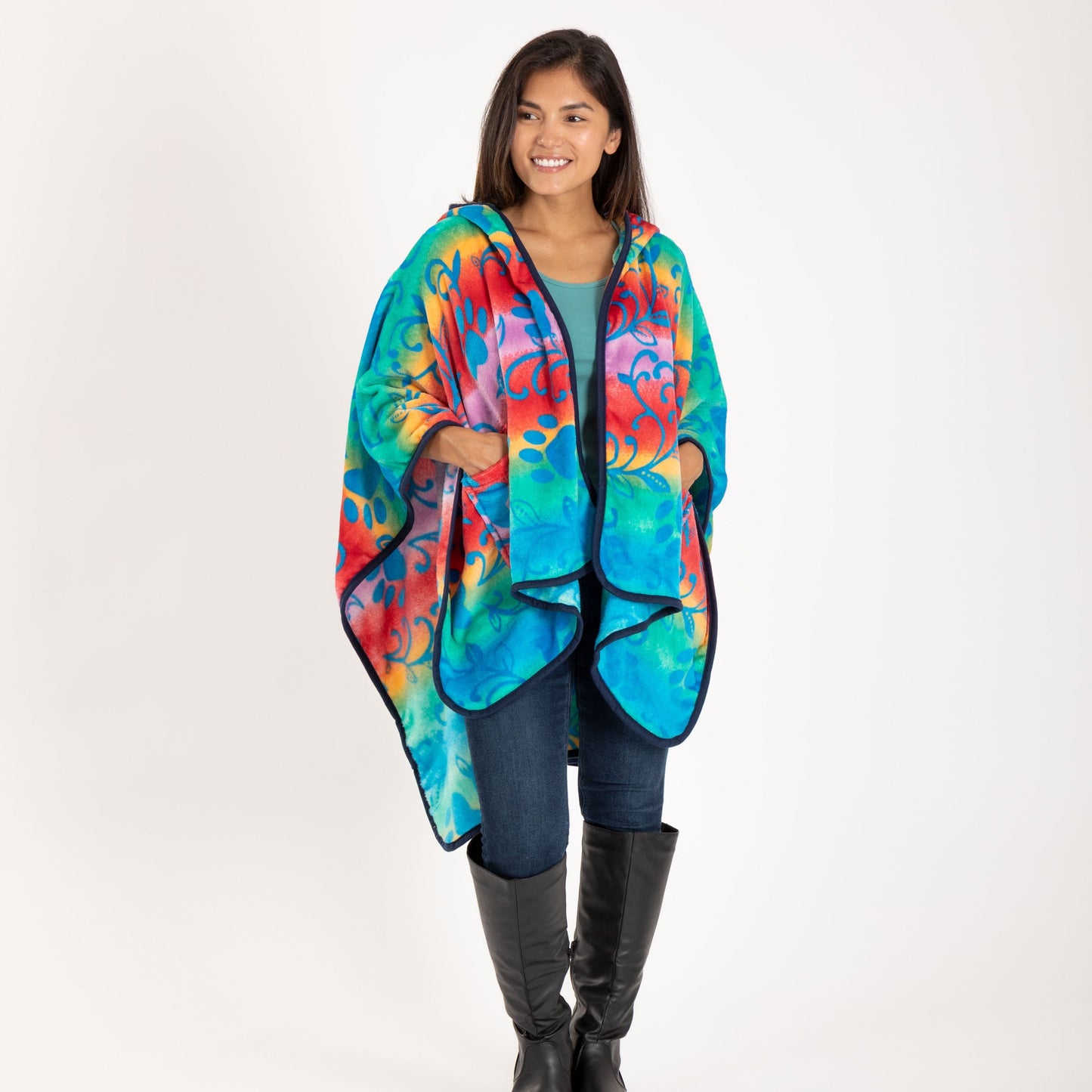 Super Cozy™ Paws Fleece Hoodie Cape