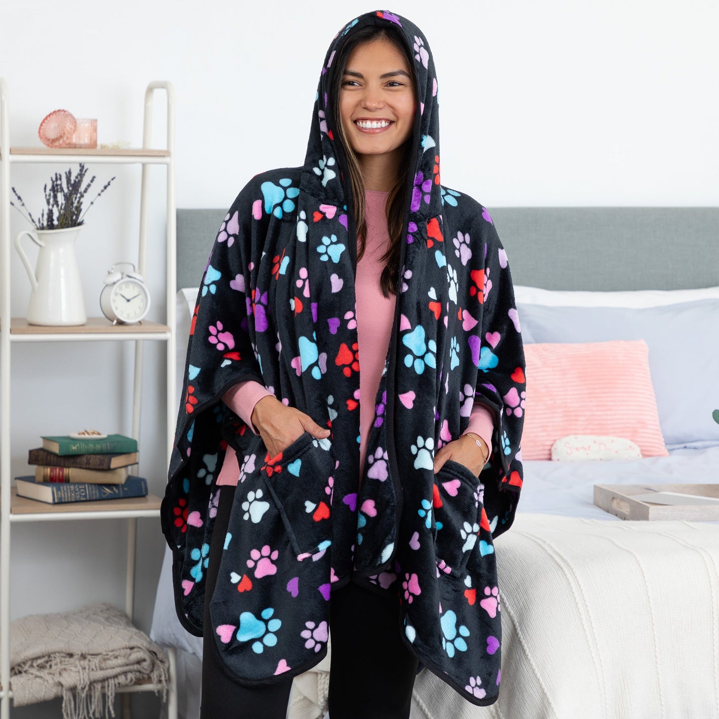 Super Cozy™ Paws Fleece Hoodie Cape