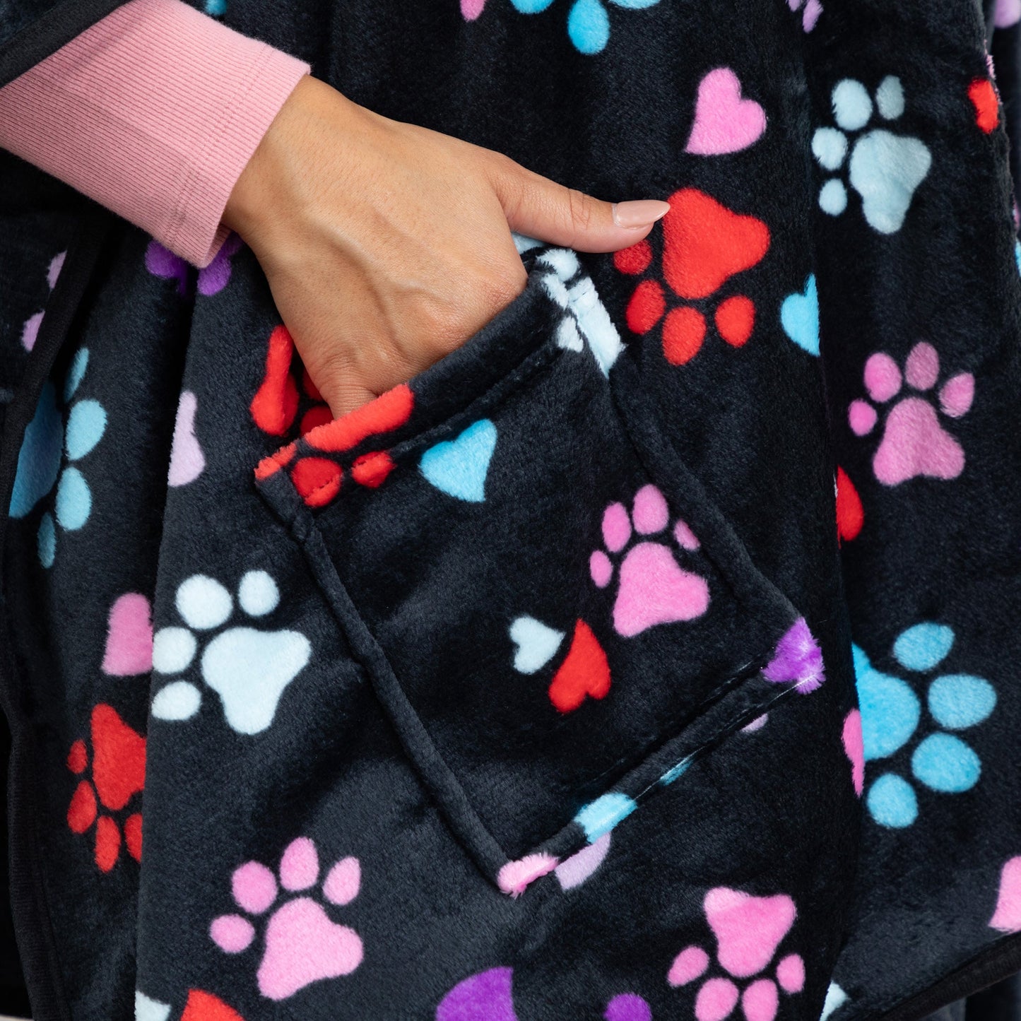 Super Cozy™ Paws Fleece Hoodie Cape