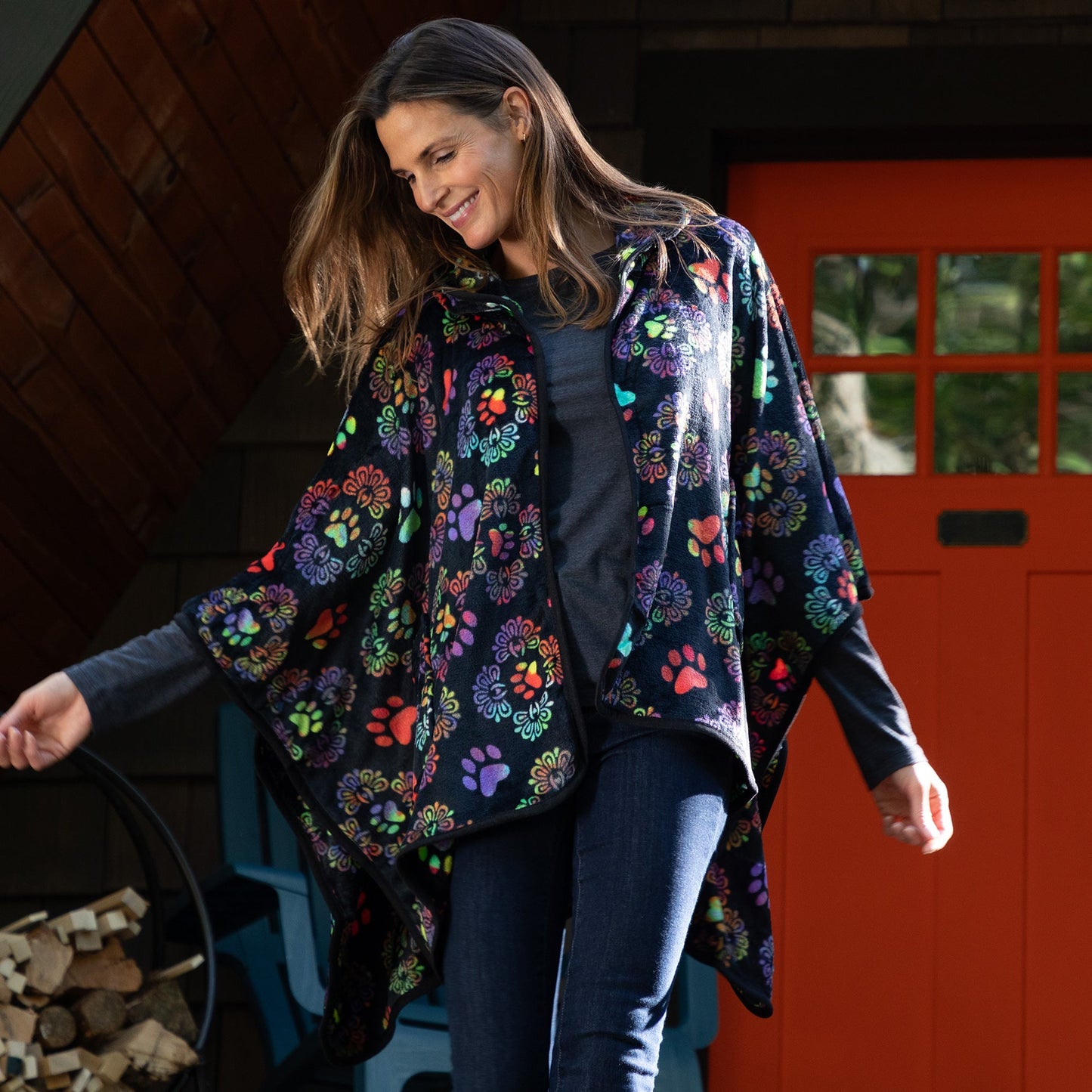Super Cozy™ Paws Fleece Hoodie Cape