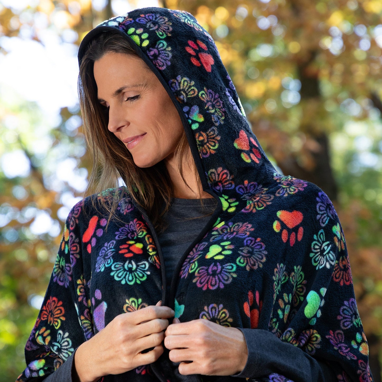 Super Cozy™ Paws Fleece Hoodie Cape