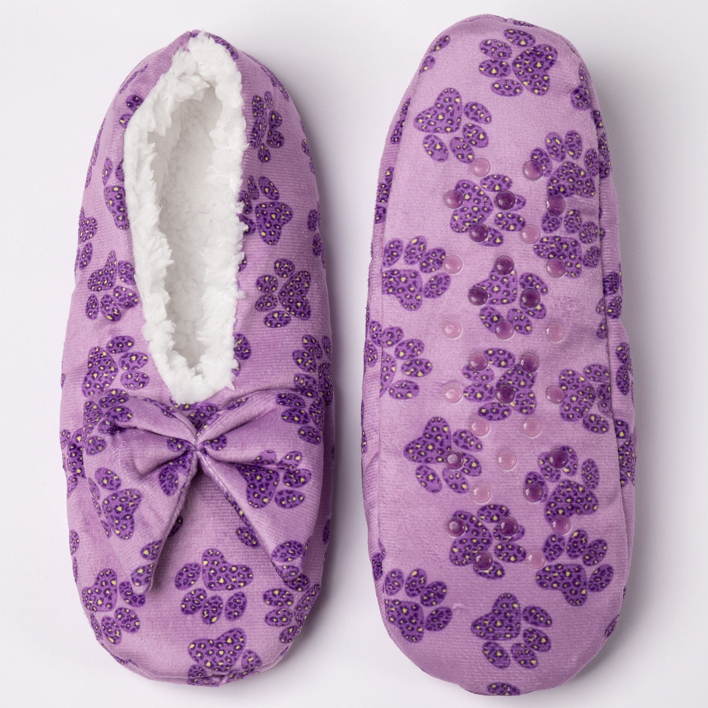 Super Cozy™ Leopard Paw Slippers With Large Bow