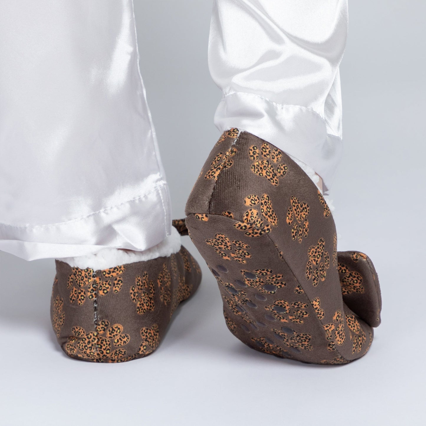 Super Cozy™ Leopard Paw Slippers With Large Bow