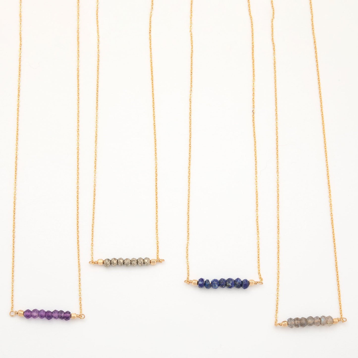 Gemstone Bar Gold Filled Necklace